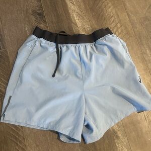 Asics Sky Blue Shorts with Black Waistband